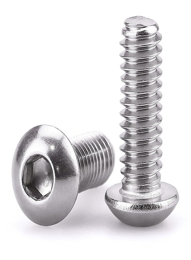 EASTLO #10-32 x 1/2" (50 PCS) Button Head Socket Cap Bolts Screws, 304 Stainless Steel 18-8, Allen Hex Drive, Full Thread - Image 1